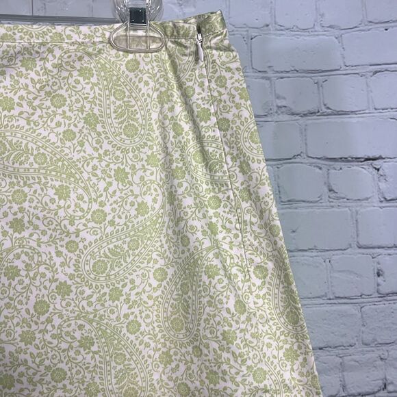 Brooks Brothers Springtime lime green paisley print! A-line size 12 - Picture 3 of 5